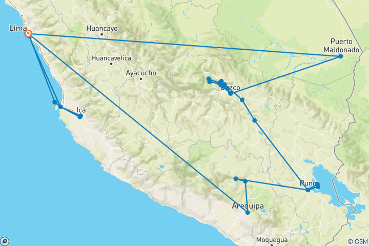 Karte von Peru Clásico mit Amazonien