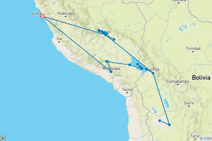 Karte von Peru und Bolivien - Wasser, Salz und die Kultur der Inka