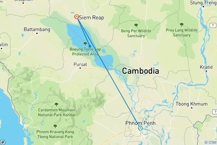 Map of Amazing Cambodia - 5 days