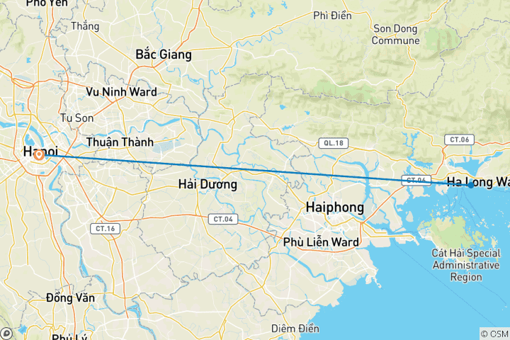 Map of Northern Vietnam Highlights - 6 days