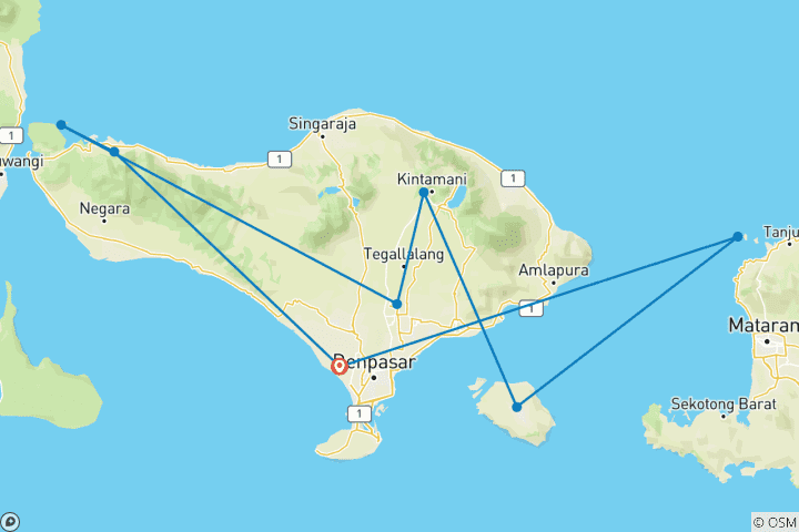 Carte du circuit Hébergé par Veronica - Retraite de Noël à Bali