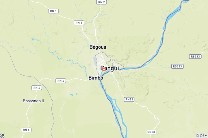 Map of Central African Republic Cultural Discovery Journey 5 Days / 4 Nights
