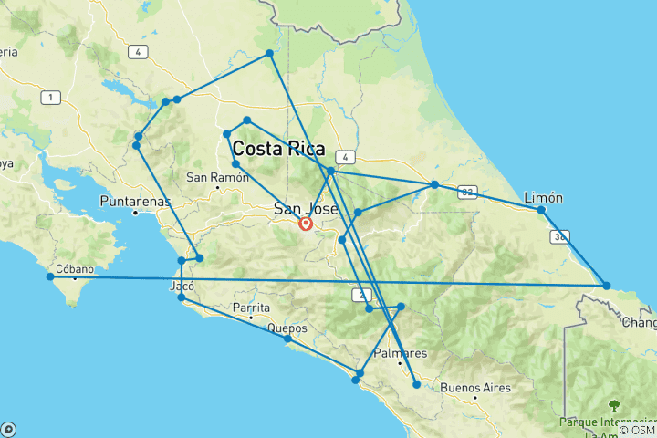 Karte von Costa Rica – Entdeckungsreise auf eigene Faust