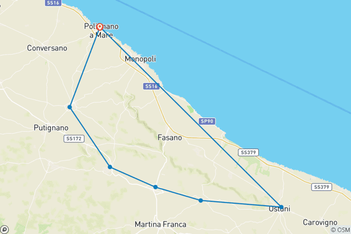 Carte du circuit Italie : Les Pouilles authentiques en E-Bike ???? - Villages blancs et saveurs du sud - 5 JOURS