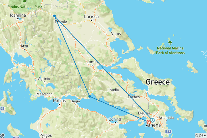 Map of Wonders of Ancient Greece 2028 - 6 Days