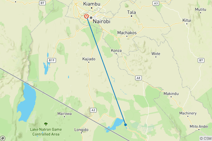 Karte von 3 Tage , 2 Nächte Amboseli National Park