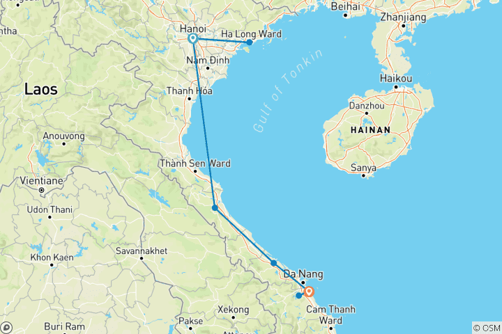 Mapa de Vacaciones familiares Premium en Vietnam