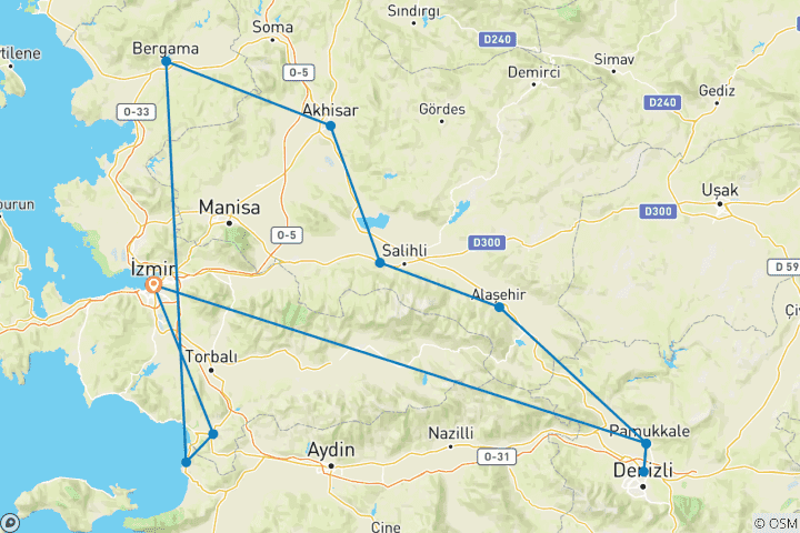 Carte du circuit Circuit des sept églises de l'Apocalypse - 5 jours