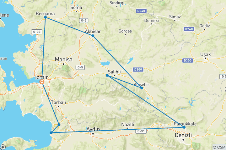Carte du circuit Circuit des sept églises de l'Apocalypse - 3 jours/2 nuits