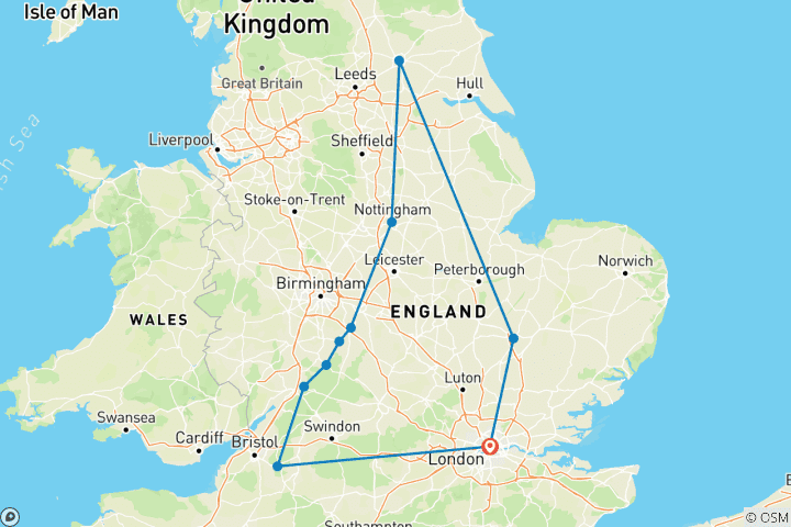 Carte du circuit Angleterre : Auf den Spuren Englands großer Geschichte