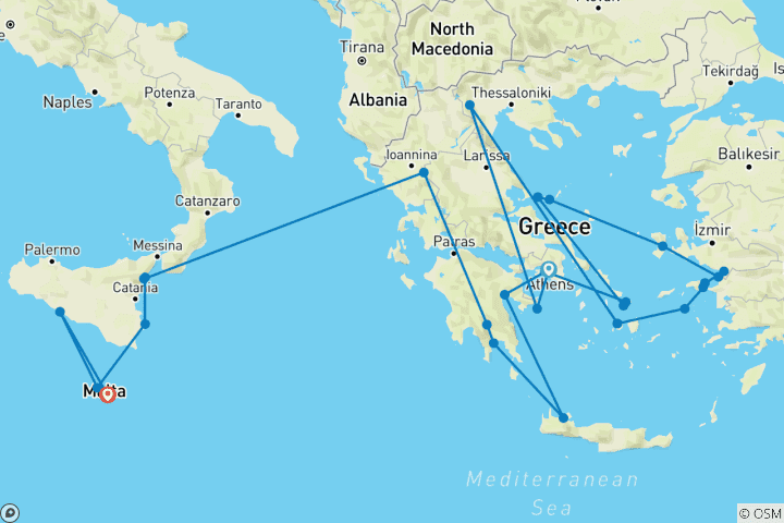 Carte du circuit Découvrez la Méditerranée occidentale