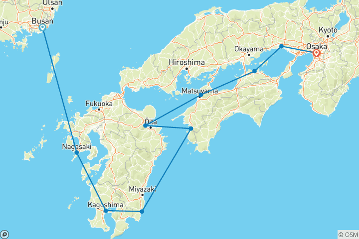 Map of Busan to Osaka: Cities, Culture & Coastal Gems