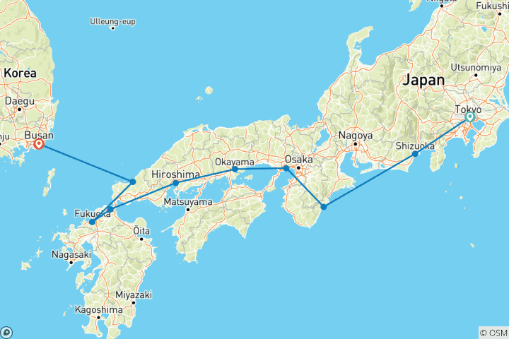 Kaart van Essentie van Zuid-Korea & Japan