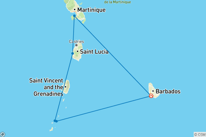 Carte du circuit Caraïbes classiques 2028 - 6 jours