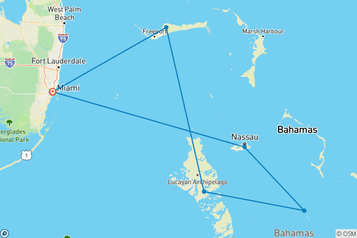 Map of Jewels of the Bahamas