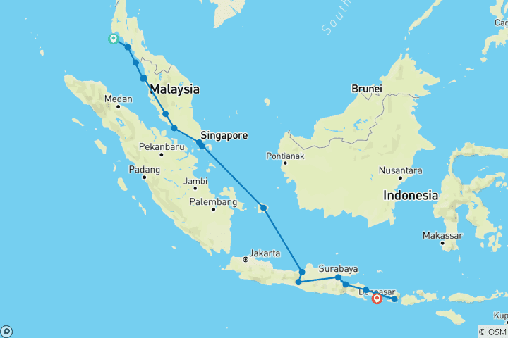 Carte du circuit Découvrez les îles de Thaïlande et d'Indonésie
