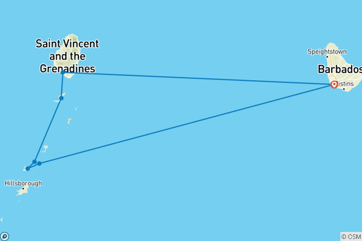 Carte du circuit Grenadines & Windwards yachting 2028-2029