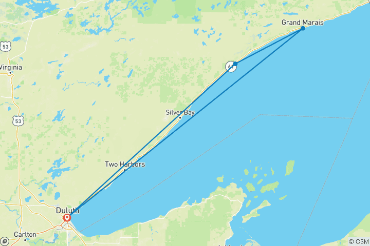 Carte du circuit L'automne sur le sentier de randonnée du lac Supérieur (réservé aux femmes)