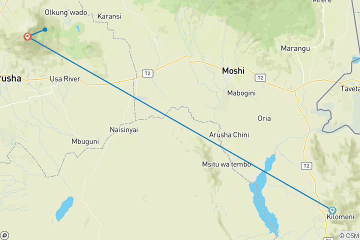 Map of MOUNT MERU CLIMBING 4 DAYS