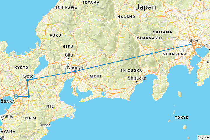 Map of Japan's Golden Highlights 2029 - 10 Days