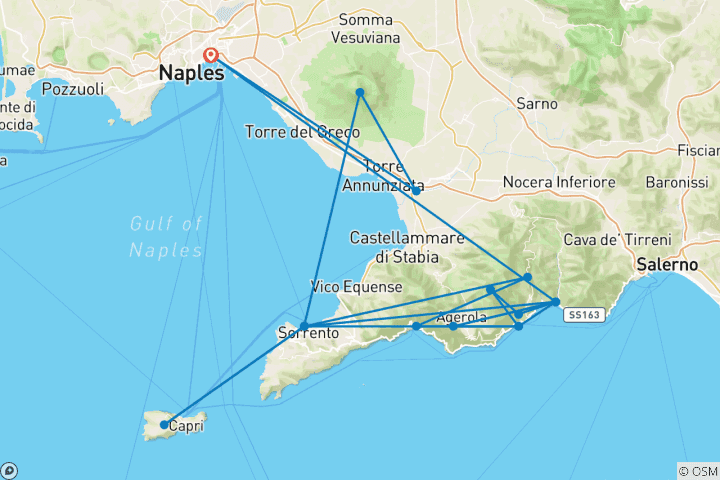 Carte du circuit Randonnée privée sur la côte amalfitaine
