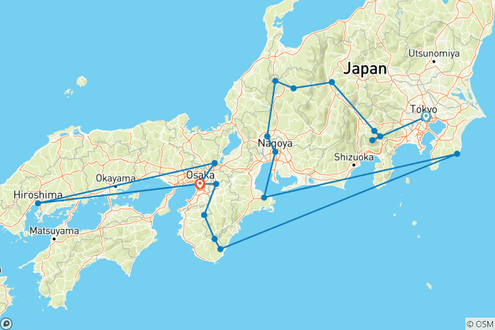 Map of 14 Days Ise–Kumano–Koyasan: Japan's In-Depth Soul Route (Private Guide No Group)Family Tour Customizable