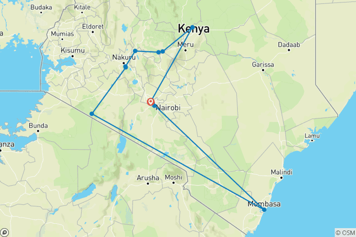 Mapa de Kenia: un safari clásico con Nairobi y Mombasa