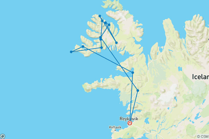 Carte du circuit À la découverte des fjords sauvages de l'Ouest - 3 jours