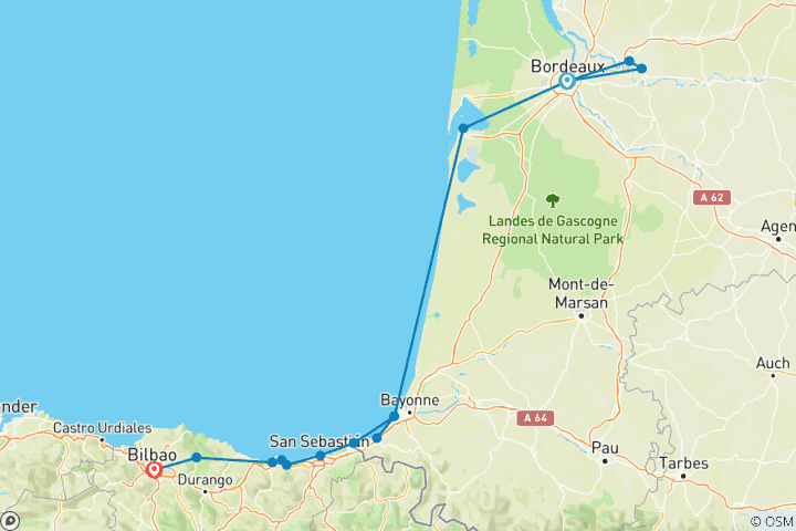 Carte du circuit Saint-Sébastien et ses environs - En petit groupe (petits groupes)