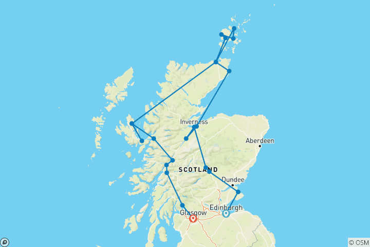 Mapa de Carreteras rurales de Escocia - Grupo reducido (Grupos reducidos)
