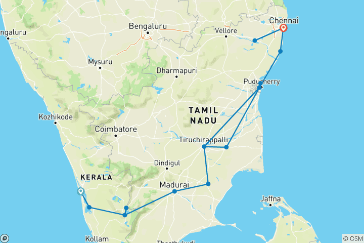 Map of Colours of South India