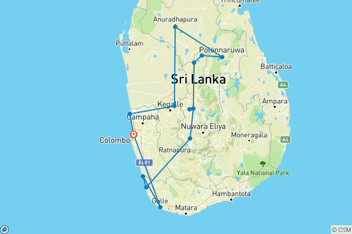 Mapa de Lo último en Sri Lanka