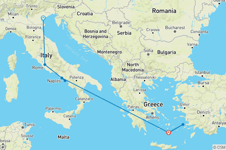 Mapa de Circuito de 10 días por los mercadillos navideños de Europa Central, organizado por Anais