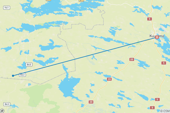 Karte von Pikku-Syötes Zauber: Unberührtes Lappland mit Skimöglichkeit (8 Tage)