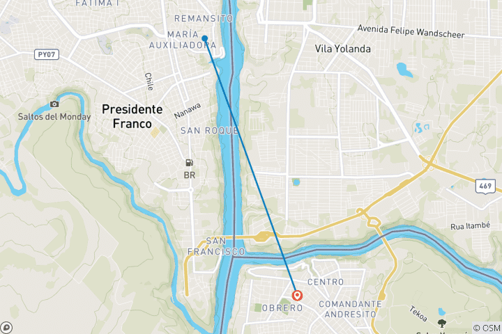 Carte du circuit Iguazu « Les terres des grandes eaux : un voyage au cœur de la forêt tropicale vivante »