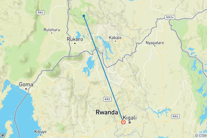 Map of Premium Rwanda & Gorillas of Uganda