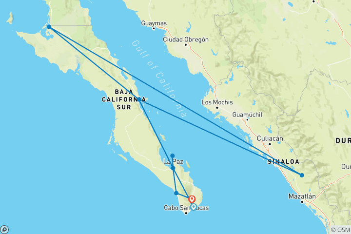 Map of Baja California - 12-Day Adventure Tour
