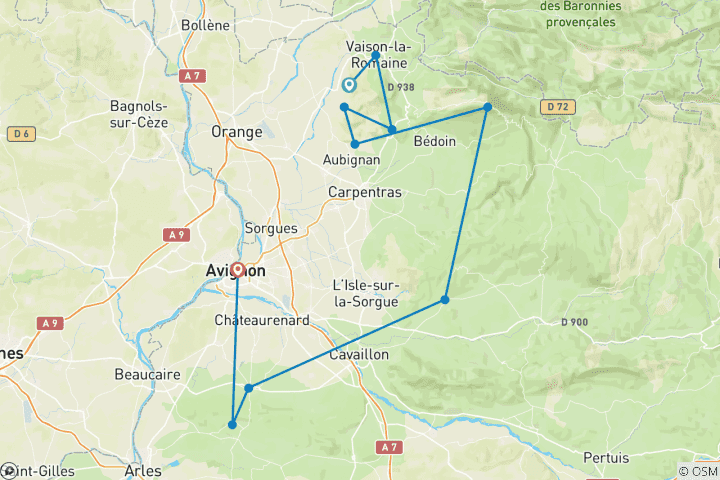 Kaart van Wandelen in de Provence