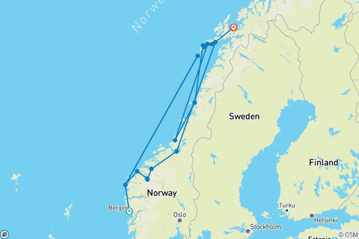 Mapa de Noruega en profundidad (Premium)