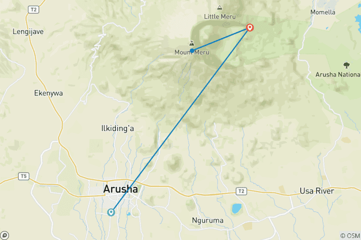 Carte du circuit Ascension du mont Meru : circuit « Express Adventure » de 4 jours