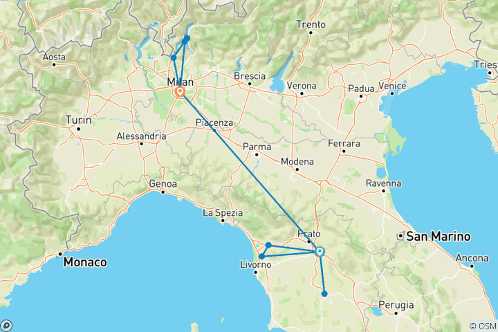 Map of Florence, Tuscany, and Lake Como: Italy to fall in love with!