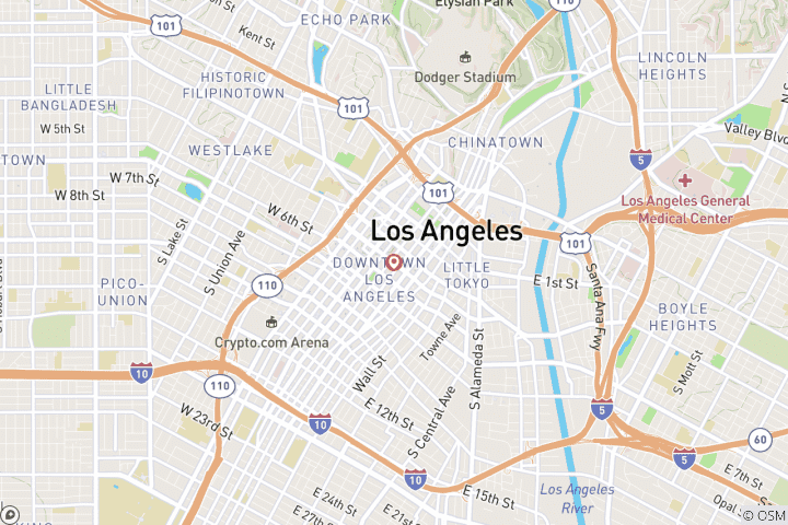 Map of 1-Day Classic Los Angeles City Tour (Small Group: Less than 12 Guests)