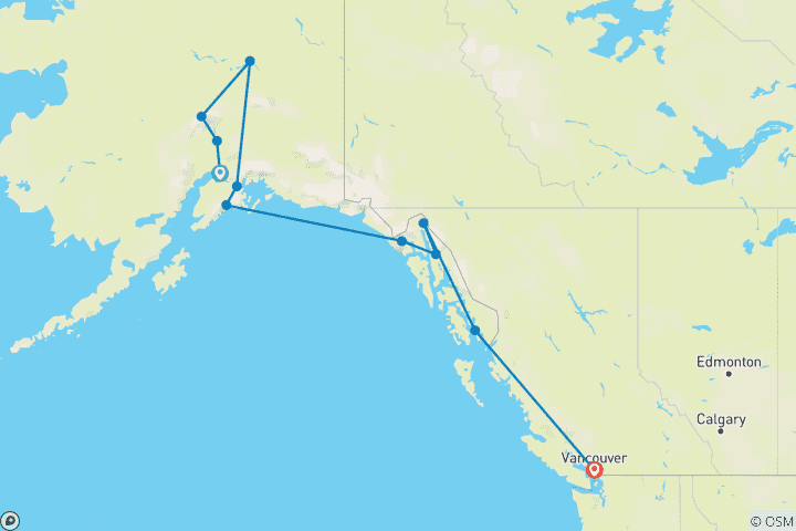 Map of Best of the USA Tour – A 15-Day Grand Discovery Across America