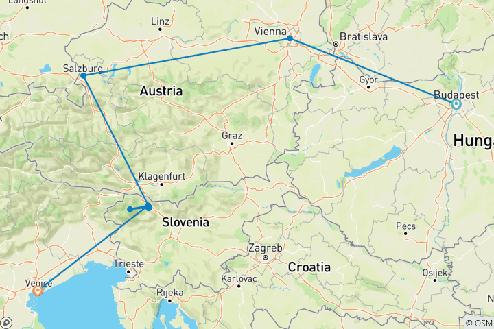 Map of Discover Central Europe (9 destinations)