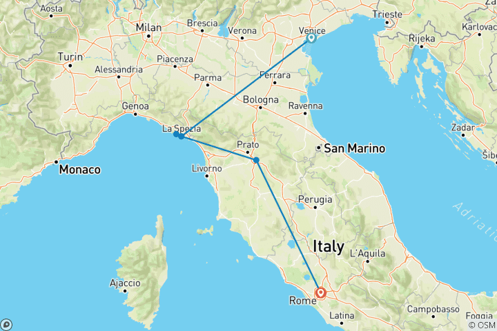 Map of Highlights of Italy