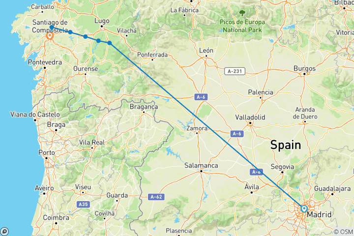 Mapa de Camino de Santiago: Camina, descubre y vive la experiencia durante 9 días
