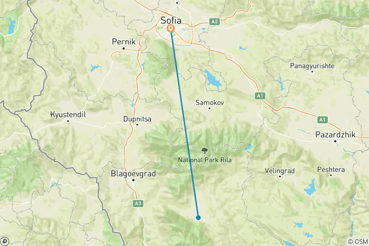 Carte du circuit Ski et après-ski en Bulgarie