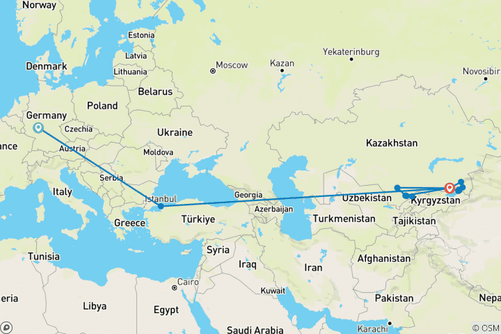 Map of Istanbul & Kazakhstan – Between the Bosphorus and the Silk Road Flight Included