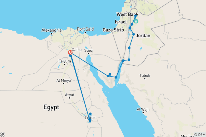 Map of Simply Jordan & Egypt