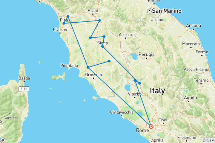 Map of Tuscan Escape